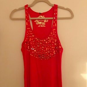 Red jeweled tank top size M